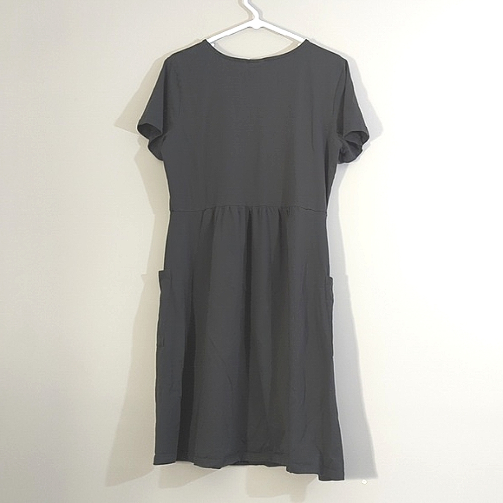 Charcoal Gray Dress With Pockets, Size Large - Picture 5 of 5